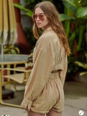 Free people stay cool Two-Piece Set in oat bran ( shorts only 1 of 2 piece set)
